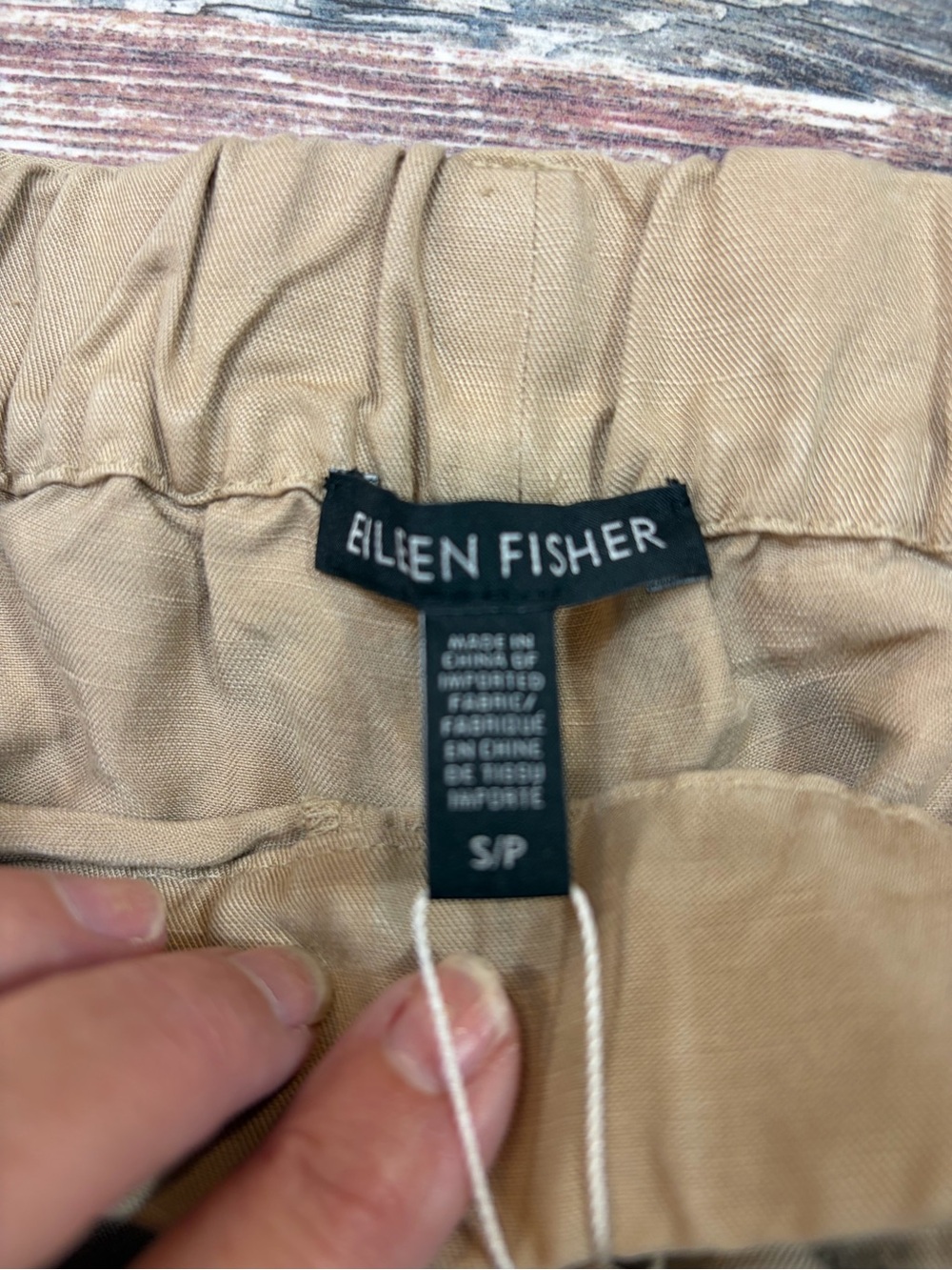 Eileen Fisher Lantern Ankle Tencel Linen  Khaki Beige Sz Sm (more Like Med) $238 - Picture 9 of 11